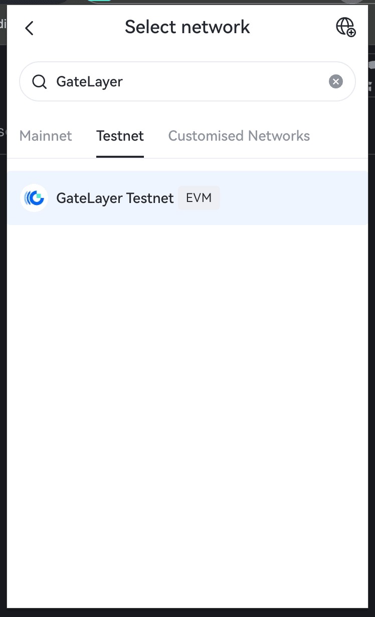 Step 4: Select Testnet
