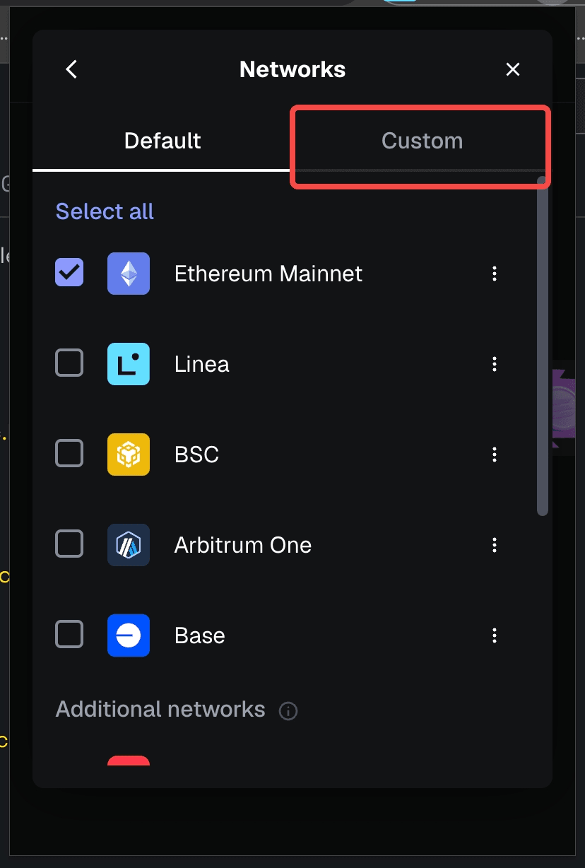 Step 2: Enter Network Menu